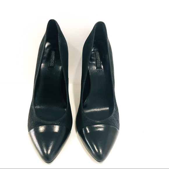 Allsaints Spatialfields Jacks Place Black Cap Toe Pump Size 40 - Picture 4 of 9